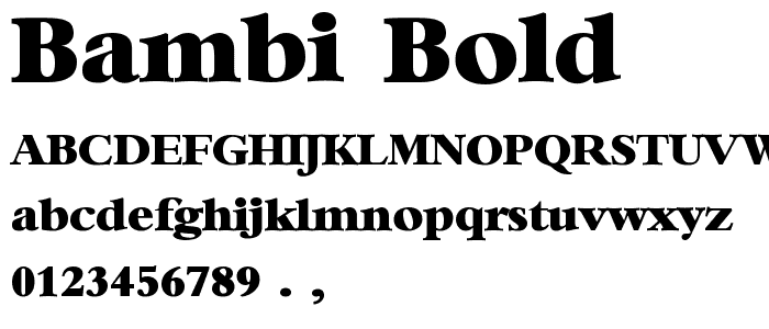 Bambi Bold font